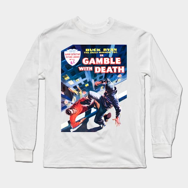 Super Retro Detective Vintage Gamble With Death 1959 Long Sleeve T-Shirt by REVISTANGO